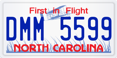 NC license plate DMM5599