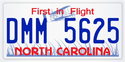 NC license plate DMM5625