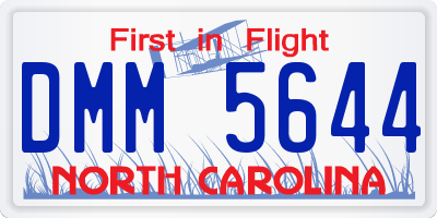 NC license plate DMM5644