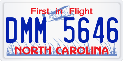 NC license plate DMM5646