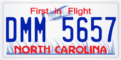 NC license plate DMM5657