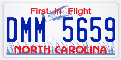 NC license plate DMM5659