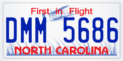 NC license plate DMM5686