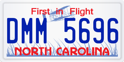 NC license plate DMM5696