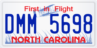 NC license plate DMM5698