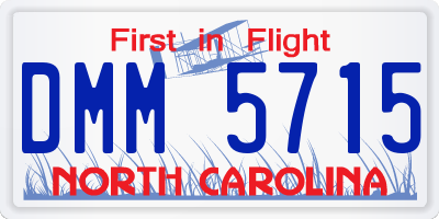 NC license plate DMM5715