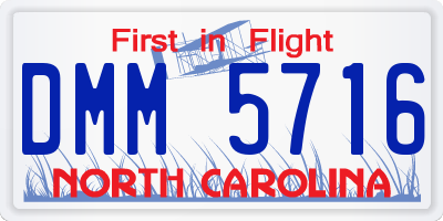 NC license plate DMM5716