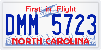 NC license plate DMM5723