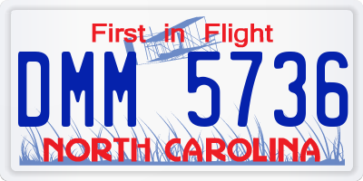 NC license plate DMM5736