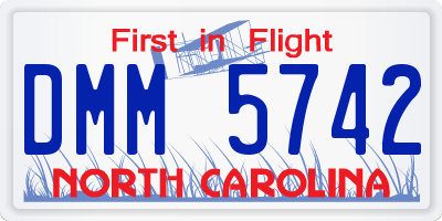 NC license plate DMM5742