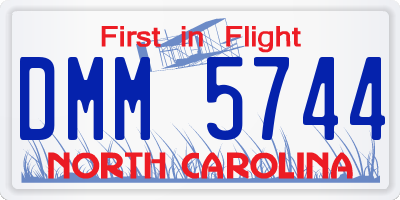 NC license plate DMM5744