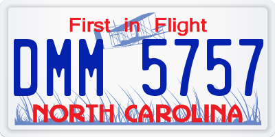 NC license plate DMM5757