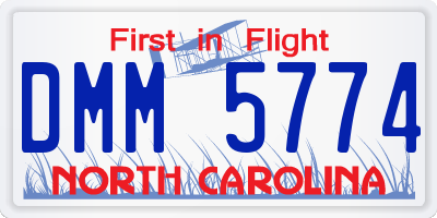 NC license plate DMM5774