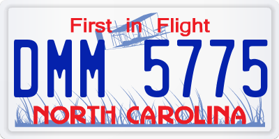 NC license plate DMM5775