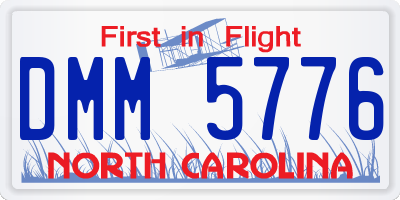 NC license plate DMM5776