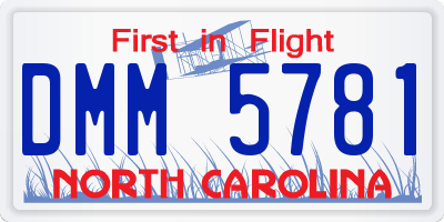 NC license plate DMM5781