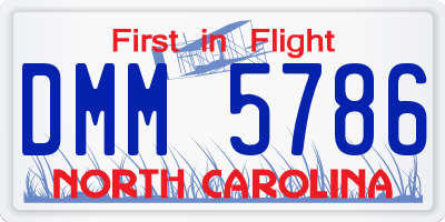 NC license plate DMM5786