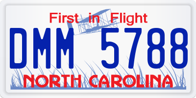 NC license plate DMM5788
