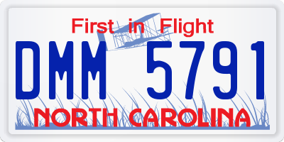 NC license plate DMM5791