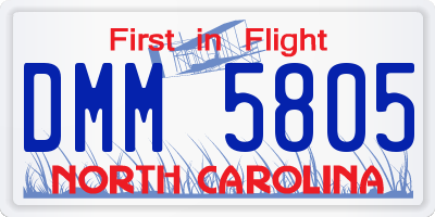 NC license plate DMM5805