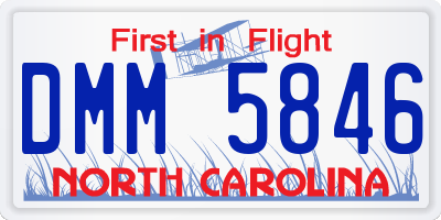 NC license plate DMM5846