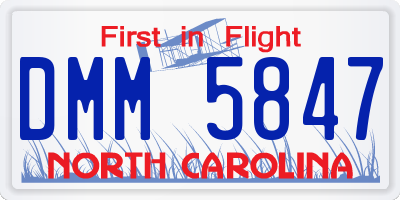 NC license plate DMM5847