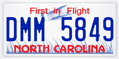 NC license plate DMM5849