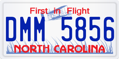 NC license plate DMM5856