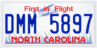 NC license plate DMM5897