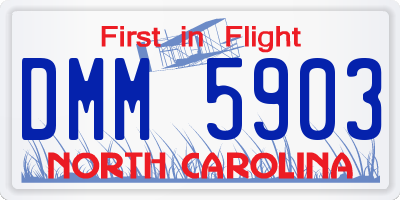 NC license plate DMM5903