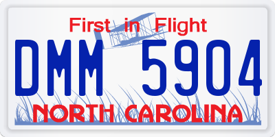 NC license plate DMM5904