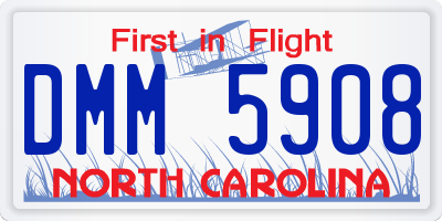 NC license plate DMM5908