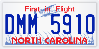 NC license plate DMM5910