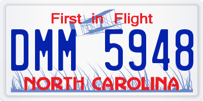 NC license plate DMM5948