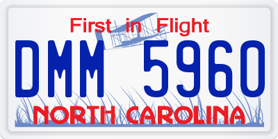 NC license plate DMM5960