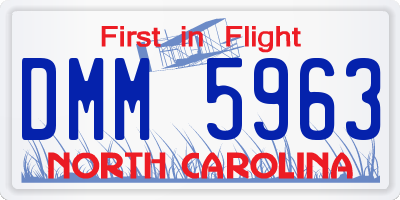 NC license plate DMM5963