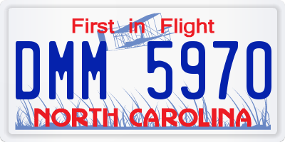 NC license plate DMM5970