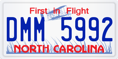 NC license plate DMM5992