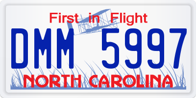 NC license plate DMM5997