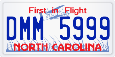NC license plate DMM5999