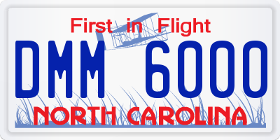 NC license plate DMM6000