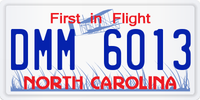 NC license plate DMM6013