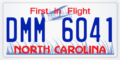 NC license plate DMM6041