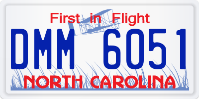 NC license plate DMM6051