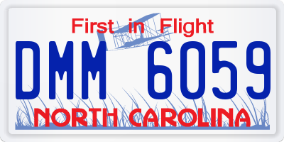 NC license plate DMM6059