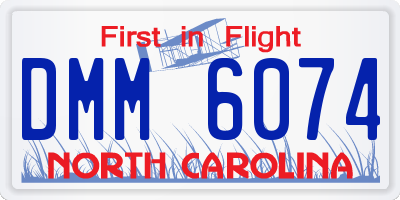 NC license plate DMM6074