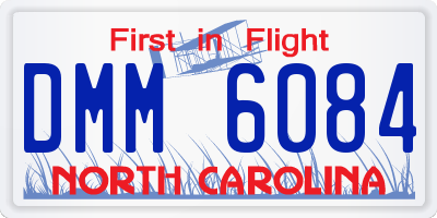 NC license plate DMM6084