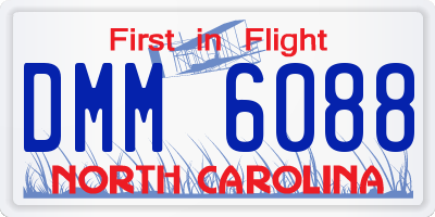 NC license plate DMM6088