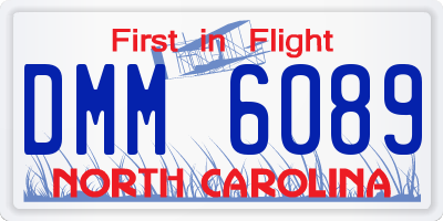 NC license plate DMM6089