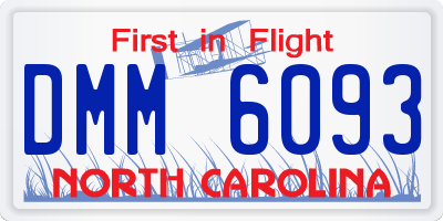 NC license plate DMM6093
